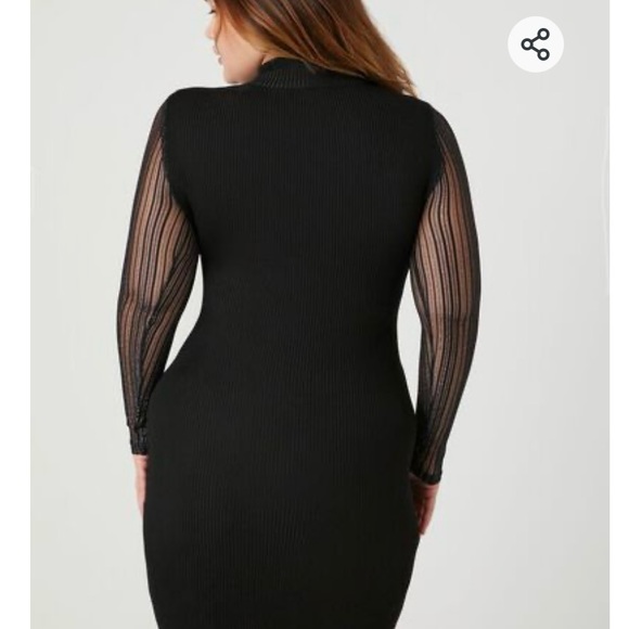 Plus Size Illusion Bodycon Midi Dress - Picture 2 of 6